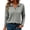 Gray, variant on Josdec Long Sleeve Tops for Women Collared Partial Button Solid‑Color Loose Fit Shirts for Golf Sports Office Holiday S‑2XL