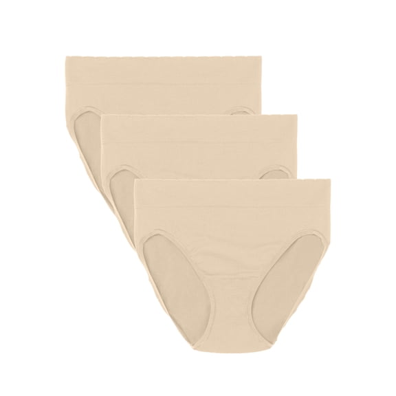 Vanity Fair Lingerie Women's No Pinch No Show Seamless Hi-Cut Underwear, 3-Pack
