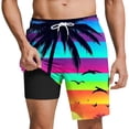 thumbnail image 2 of uublik Mens Swim Shorts with Liner Quick Dry Swimsuit Swimming Swim Trunks for Men with Pockets Multicolor, 2 of 5