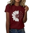 thumbnail image 2 of Xdegoge T Shirts for Women Graphic Under 10 Short Sleeve Crewneck Shirts Floral Summer Casual Tops Tunic Loose Fit Tees Soft Comfy Blouses My Purchase History Buy Again, 2 of 5