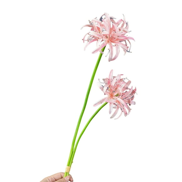 Grandest Birch 6Pcs Artificial Red Spider Lily Realistic Fake Silk Flower Wedding Home Office Table Centerpiece Faux Floral Branch Flower Arrangement Decoration,Pink
