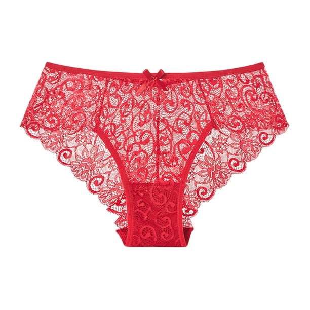 B91xZ Cotton Underwear for Women No Line Breathable Comfortable Panties,S  Red 