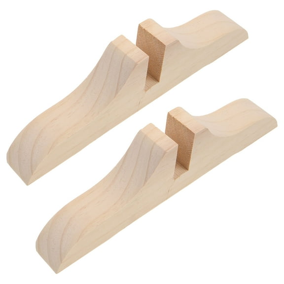 WHAMVOX Beige Wooden Room Divider Stand Base, 2 Pieces Support for Most Partition Panels and Screen Panels