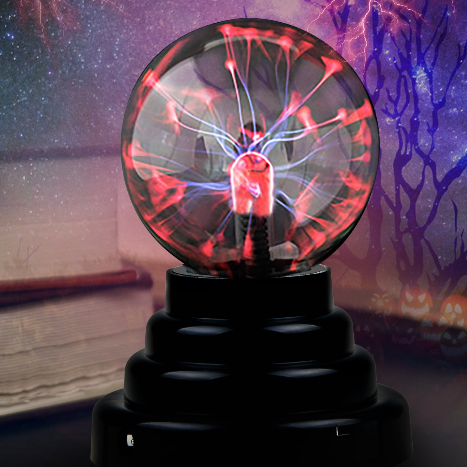 Details about   3" Glass USB Plasma Globe Ball Sphere Lamp Touch Activated Nebula Sphere Light 