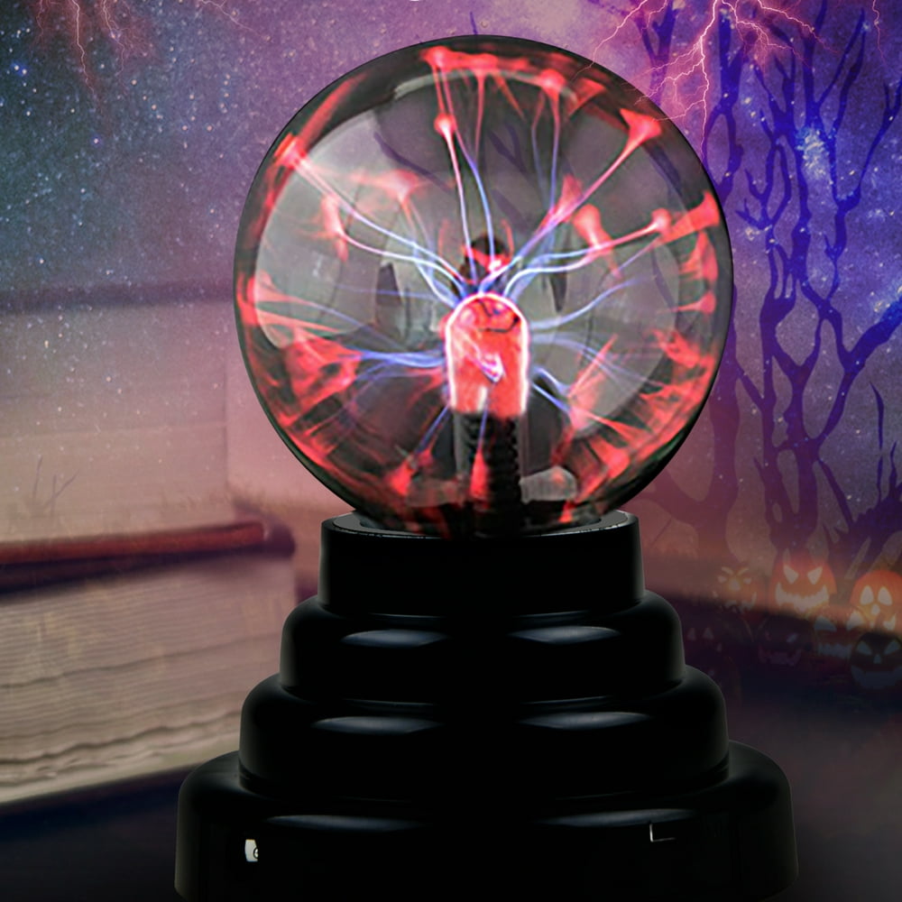 Plasma Ball Orb, Funny Toy Touchsensitive 3” Plasma Ball Plasma Globe for Kids Thunder