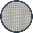 thumbnail image 2 of Unique Loom Outdoor Border Collection Area Rug - Frame (4' 1" Round Navy Blue/Ivory), 2 of 9