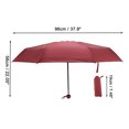 thumbnail image 4 of Unique Bargains 1 Pcs Compact Umbrella Thickened Black Vinyl Wine Red, 4 of 6