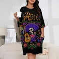 thumbnail image 2 of DIA DE LOS MUERTOS Mexico Sleepshirts For Sleeping Travels Loose Sleepdress Pajama Dress Soft Nightdress Sleepwear, 2 of 7