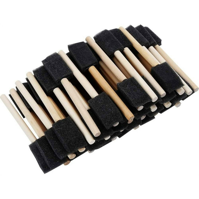 Conda 50pcs Assorted Foam Brush Set Wood Handle Paint Brush Set Lightweight  Durable Great For Acrylics Stains Varnishes Crafts - Arts, Crafts & Sewing  - Temu