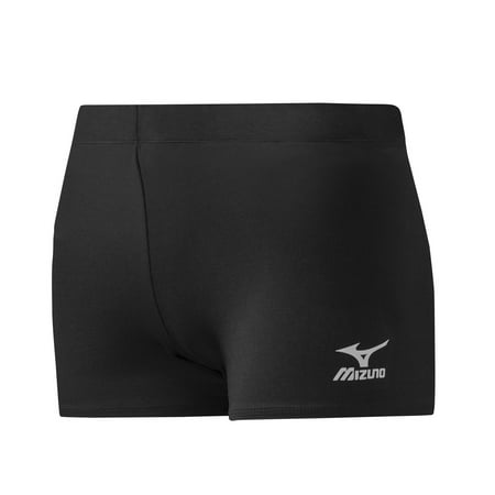 UPC: 0889961078859 | Mizuno Women s Core Flat Front 3.5  Inseam Vortex Hybrid Volleyball Shorts  Size Extra Extra Small  Black (9090)