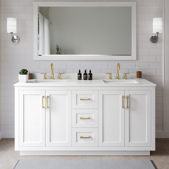 Wyndham Collection WCF292966DWGWQUS3MXX Miranda 66" Free Standing Double Basin Vanity Set