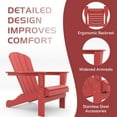 thumbnail image 3 of Williamspace Adirondack Chairs Set of 2,Outdoor Adirondack Chair Oversized Fire Pit Chair,Weather Resistant HDPE Patio Chair for Garden Poolside Backyard Beach,Red, 3 of 7