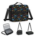 thumbnail image 5 of Game Controller Black Pattern Insulated Lunch Bag with Shoulder Strap and Bottle Holder,Bento School Lunch Bag Box,11x9.5x3.5 Inches, 5 of 5