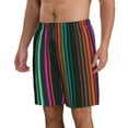 thumbnail image 2 of Pofeuu Colorful Stripes Prin Men's Swim Trunks Quick Dry Bathing Suit Swimming Board Shorts Mesh Lining Beach Swimwear-, 2 of 6