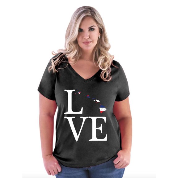 NIB - Women's Plus Size V-neck T-Shirt - Hawaii