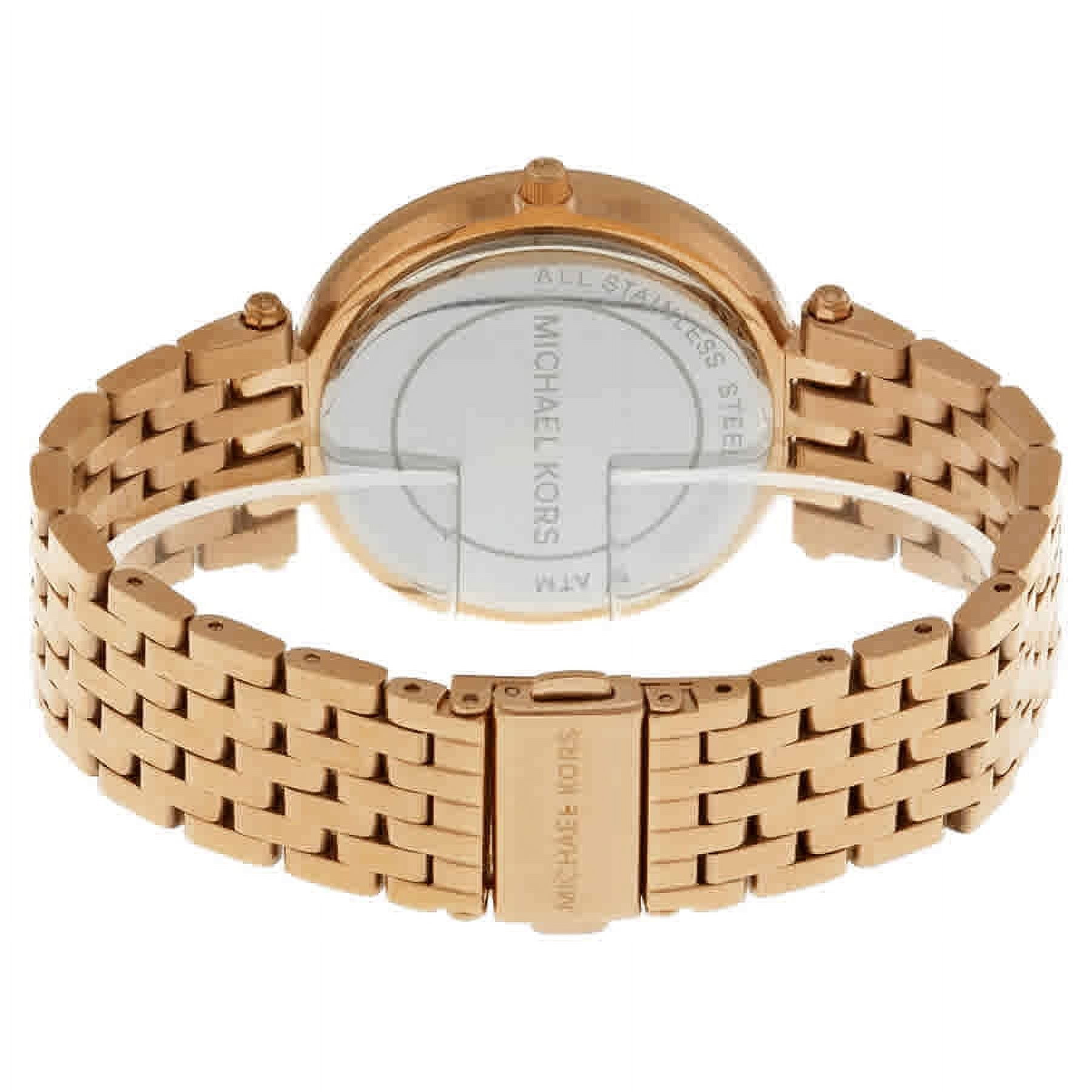 Michael Kors Women's Darci Rose Gold Dial Pave Bezel Watch MK3192