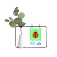 thumbnail image 1 of Vase Suspendu en Verre Transparent avec Décoration, Coccinelle Animée, Insecte Nuisible, 1 of 2