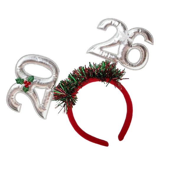 COOLHOOD 2026 Glittering Garlands New Year Headbands With Padded Number Comfortable Hair Accessory For Festival Event Celebration