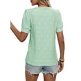 thumbnail image 3 of Blusas Casuales de Verano para Mujer, con Bordados Huecos, de Corta, Color Verde, Talla L, 3 of 9