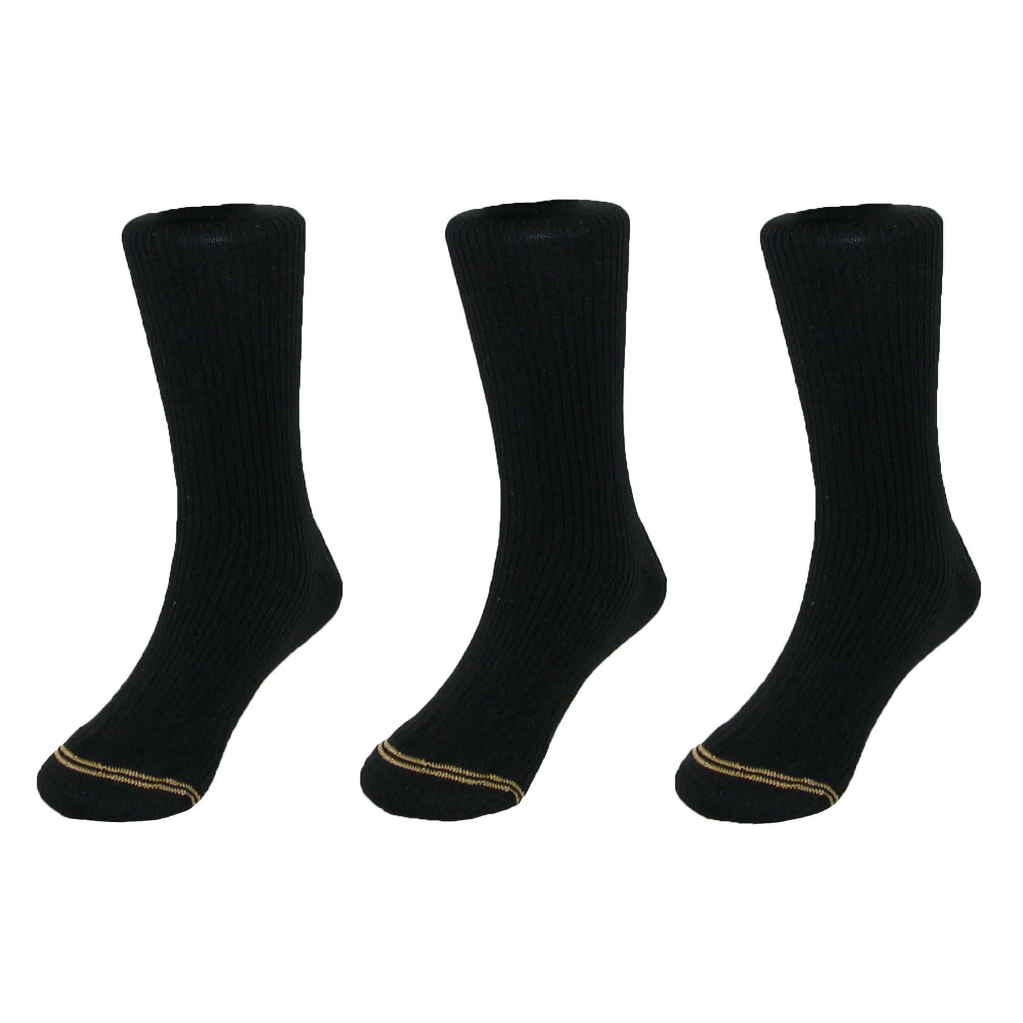 Gold Toe Big Boys/' 3 Pack Microfiber Dress Sock Black Large Free Shipping