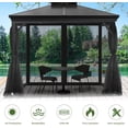 thumbnail image 3 of Topchances Gazebo Universal Replacement Mosquito Netting, 10' x 12' Outdoor Canopy Mesh Netting Screen 4-Panel Sidewall Curtains with Zipper and Sandbags (Black), 3 of 9