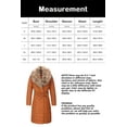 thumbnail image 5 of Giolshon Leather Puffer Jacket, Winter Coats for Women Bubble Padded Long Coat with Detachable Faux Fur Collar, 5 of 6