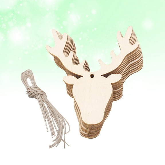 Raindrops 10Pcs Wooden Deer Christmas Ornaments Rustic Hanging Decorations for Crafting and Holiday Home Decor