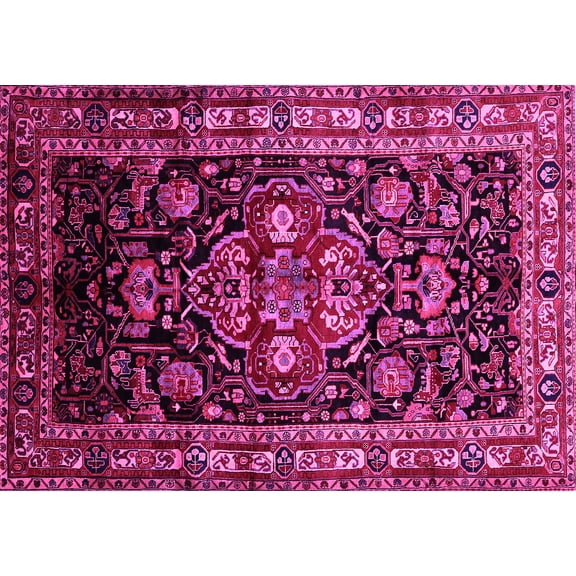 Ahgly Company Indoor Rectangle Persian Pink Traditional Area Rugs, 5' x 7'
