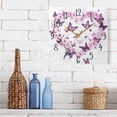 thumbnail image 2 of WOBOGO Purple Butterfly Pink Floral Wall Clock 7.78 Inch Battery Operated Silent Unit Square Rustic Vintage Style for Home Bedroom Office Gold Pointer, 2 of 8