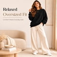 thumbnail image 5 of 3 Pack Women’s Oversized Crew Neck Sweatshirts – Fleece Lined Bulk Wholesale Pullover Sweaters for Charities & Events –Black-L, 5 of 8