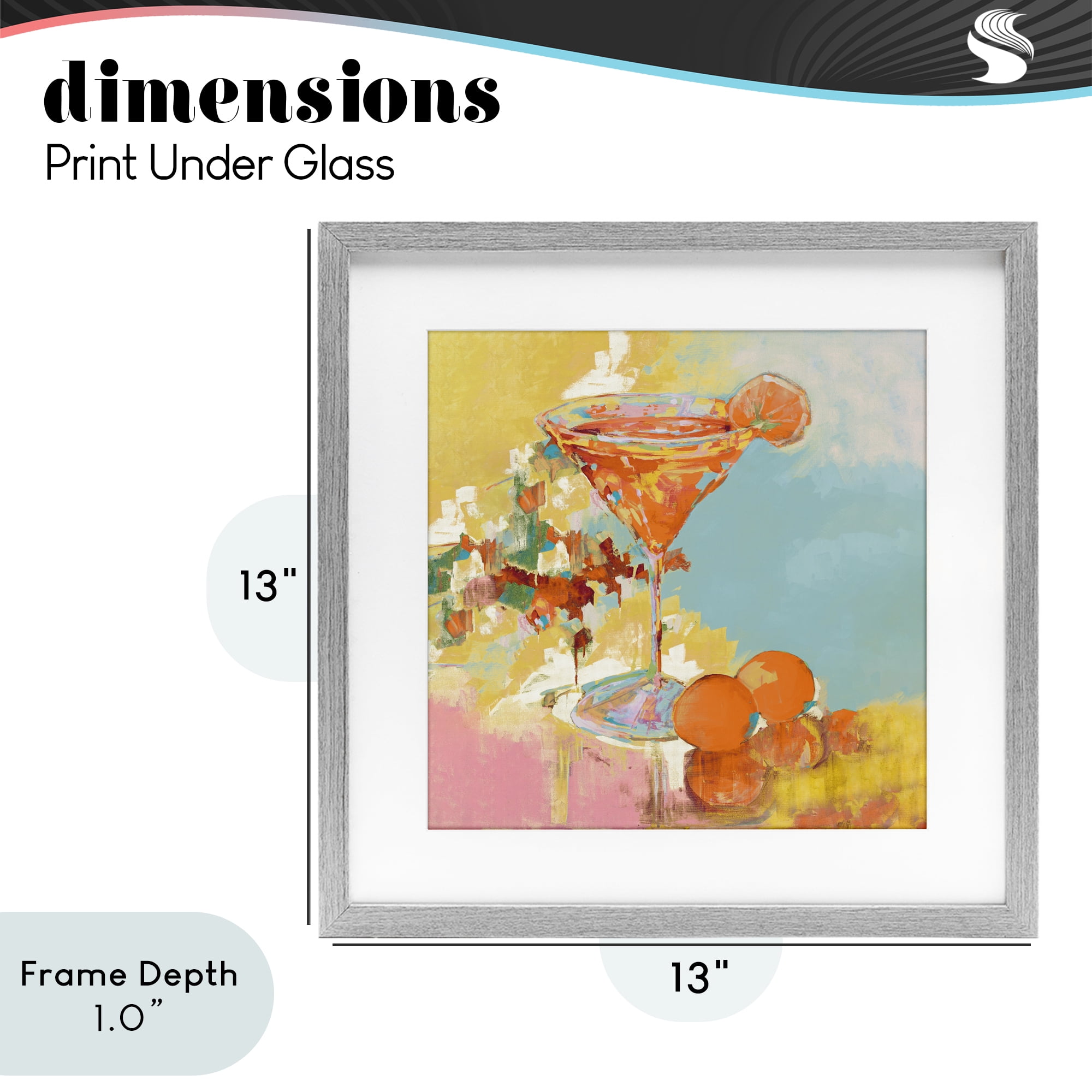 Stupell Industries Summer Citrus Martini Gray Framed Print Under Glass, design by Jane Slivka