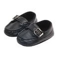 thumbnail image 5 of Splozh Toddler Girl Shoes Baby Dress Shoes Walking Leather Shoes Round Toe Flat Solid Color Soft Sole Toddler Shoes Black,US 4, 5 of 8