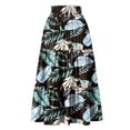thumbnail image 7 of Women's Floral Midi Skirt, Drawstring High Waist Tiered Pleated Skirt, Casual Boho Skirt for Vacation, Daily Wear and Spring Outfits,Navy,M, 7 of 7