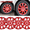 5084-White Lacquer & Red Lacquer, variant on 4Pcs/Set 14" Universal Wheel Covers Hubcaps Snap on Car Truck SUV ABS Alloy Silver(14-inch,Black Lacquer)