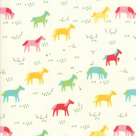 Moda Stacy Iest Hsu Best Friends Forever White Horses (Best Fabric For Bibs)