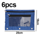 thumbnail image 2 of Estuche para lápices y bolígrafos de 3 anillas con ventana transparente, bolsa de papelería, estuche para carpetas, organizadores para el aula, paquete de 6, color azul, 2 of 5