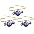 thumbnail image 1 of 3pcs Blue Eye Brooch Turkey Evil Eye Pendants Lapel Pin Collar Clothing Pin, 1 of 4