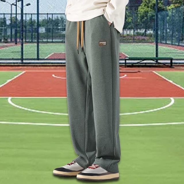 Pantalones de chándal para hombre con bolsillos Joggers deportivos Atlético Correr Pantalones de casuales Corte Pierna recta Parte inferi , Verde M