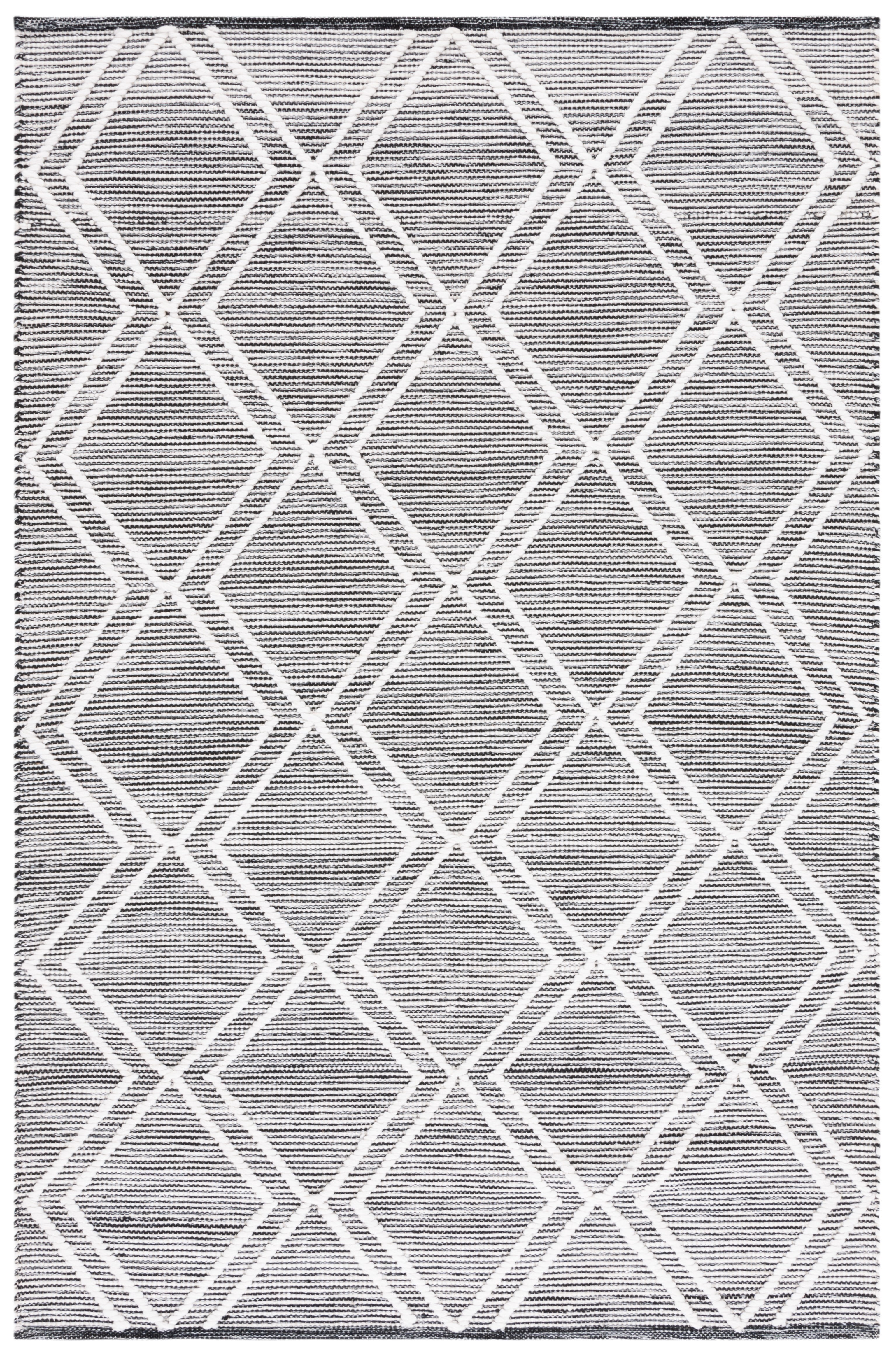 Safavieh Kilim Meryll Diamond Polyester Area Rug, Black/Ivory, 6' x 9'