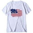 thumbnail image 4 of ATOYSOY Women's Summer Regular Tops Flag Graphic Independence Day Loose Saving Retro Activewear Fashion Workout Causal July 4th Short Sleeve Patriotic Shirts Girls White L, 4 of 4