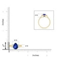 thumbnail image 4 of ANGARA Natural Pear 1.3 ct Tanzanite Ring with Triple Diamond Accents in 14K Yellow Gold for Women (Size-9x6mm) | December Birthstone, Anniversary, Jewelry Gift for Women | Natural Tanzanite Ring, 4 of 8