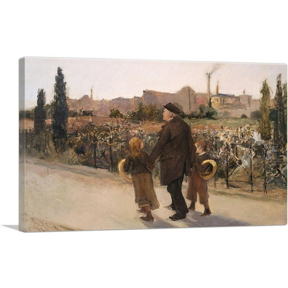 ARTCANVAS All Saints Day La Toussaint Canvas Art Print by Jules Bastien-Lepage - Size: 12" x 8" (0.75" Deep)
