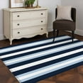 thumbnail image 5 of Blue Navy Striped Area Rug 3x5 Washable Rug Non Slip Modern Ombre Abstract Lines Pattern Large Area Rug Indoor Floor Carpet for Entryway Bedroom Kitchen Living Room Home Office Dining Room Nursery, 5 of 8
