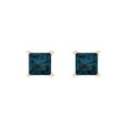 thumbnail image 3 of Clara Pucci 0.5Ct Natural London Blue Topaz Princess Cut VVS1 Screw Back Stud 18k Solid hypoallergenic Gold Designer Earrings For December, 3 of 7