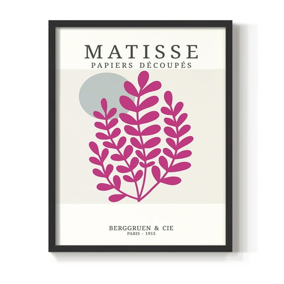 Matisse CDXXI in Black Solid Wood Framed Print No Nail Hanging