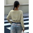 thumbnail image 5 of Women's Off Shoulder Top Cinched Waist Long Sleeve Crop T Shirts Tops Y2k Going Out Yellow S, 5 of 9
