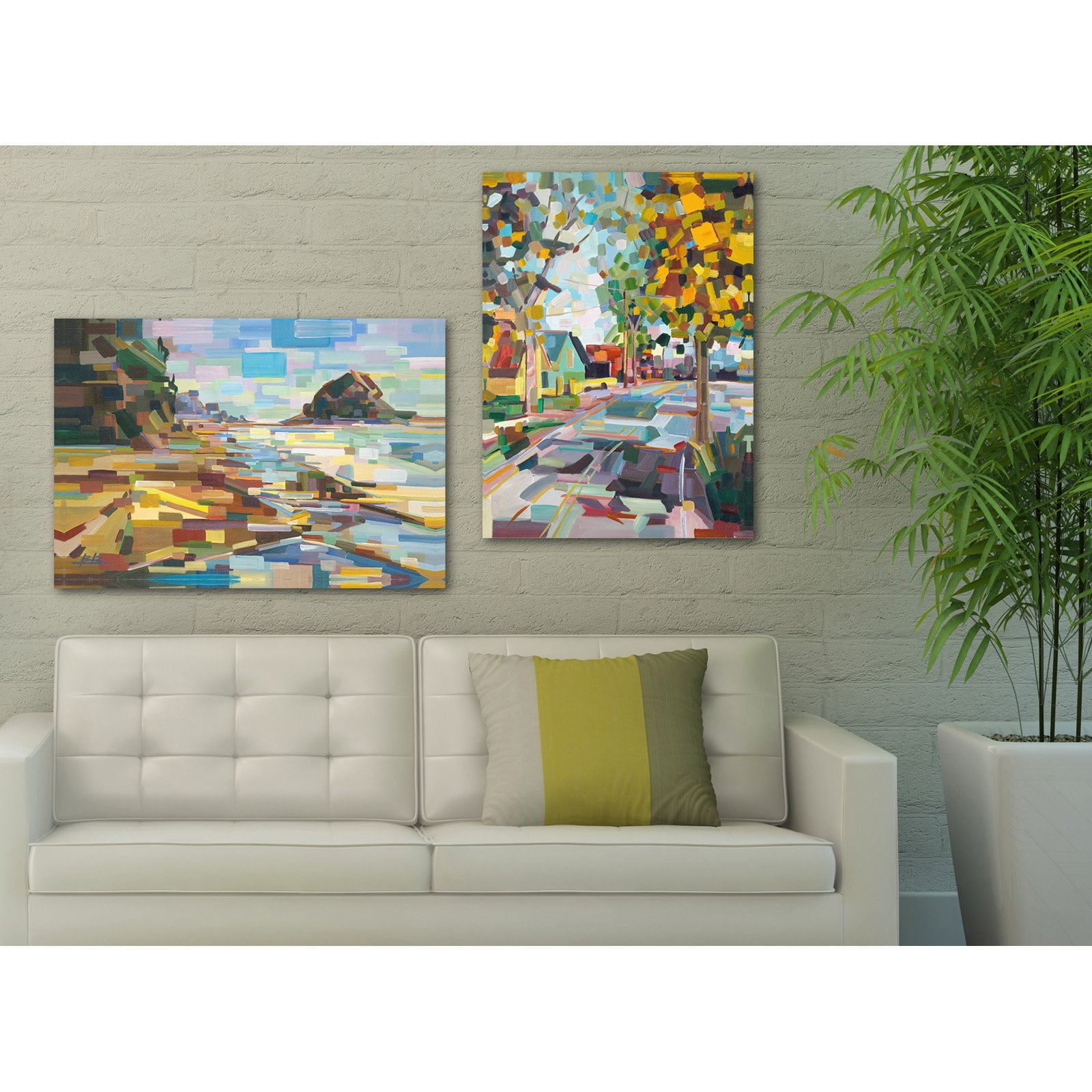 The Stupell Home Decor Collection Geometric Downeast Rocky Coast Wall Art