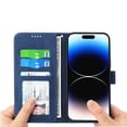 thumbnail image 3 of Wallet Case for iPhone 17 Pro Max Flip Phone Case with Card Slots, Cash Pocket, Kickstand, Magnetic Closure & Wrist Strap, TPU Soft Shell Cover Blue, 3 of 6