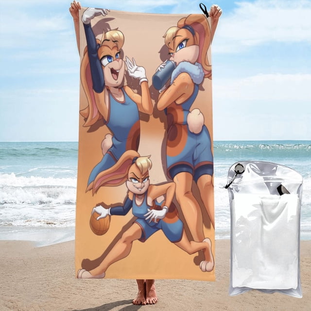 Toalla de baño de secado rápido con dibujos animados de Lola Bunny, toalla de playa de microfibra para uso diario, 27,5 x 55 pulgadas