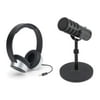 Samson Q9U Broadcast Microphone with SR450 Closed Back On-Ear Headphones